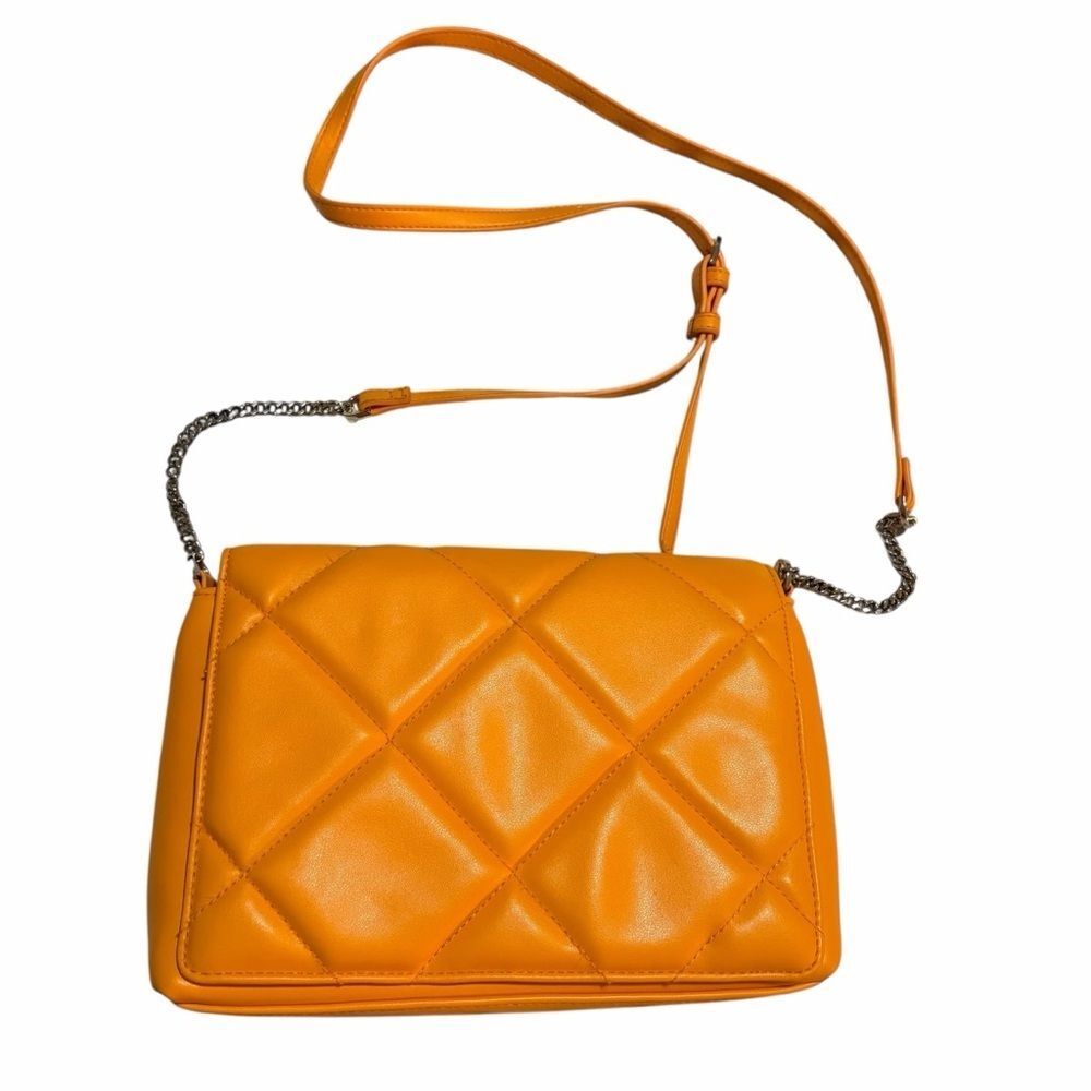 A New Day Orange Quilted Crossbody Bag Chain Strap Shoulder Purse